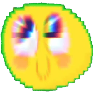 😋 6008116c 絵文字, ピクセルアート, 面白い, びっくり, 顔, 黄色 telegram sticker