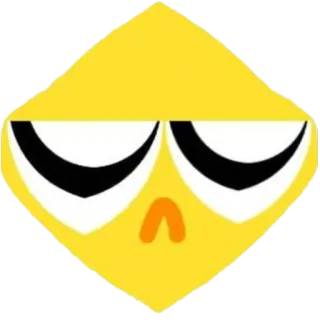 😒 82ec059c 絵文字, 表情, 気分, 黄色, 顔, ミーム, ダイヤモンド, クール telegram sticker