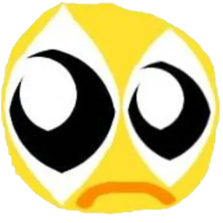 😒 b245af0e 絵文字, 悲しい, かわいい, 黄色, 漫画 telegram sticker