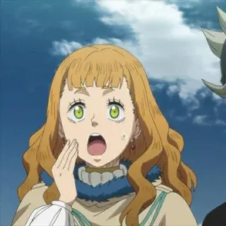 👑 1b792e08 Mimosa Vermillion Black Clover Anime, Black Clover, Mimosa Vermillion, Zaskoczony, Wstrząśnięty whatsapp sticker