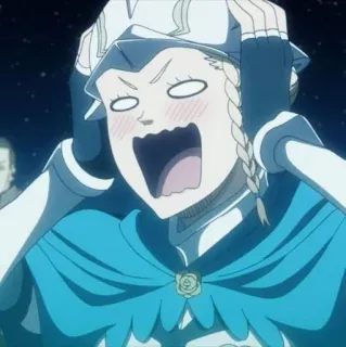 👑 41778975 Mimosa Vermillion Black Clover anime, zszokowany, kreskówka, Mimosa Vermillion, Black Clover whatsapp sticker