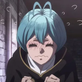 👑 70821e21 Grey Black Clover Anime, Black Clover, Szary, Słodki, Zawstydzony whatsapp sticker