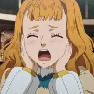 👑 c9990dc5 Mimosa Vermillion Black Clover Anime, Manga, Postać, Blondynka, Zaskoczona, Uroczy, Dziewczyna whatsapp sticker