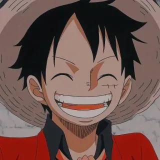 🎌 1195b052 Monkey D. Luffy One Piece Anime, Personagem, Luffy, One Piece, Sorriso, Chapéu de palha whatsapp sticker