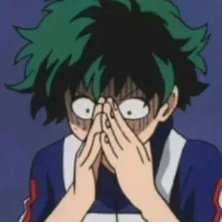 🎌 4051fc7c Izuku Midoriya My Hero Academia Izuku Midoriya, My Hero Academia, anime, assustado, nervoso, chocado whatsapp sticker