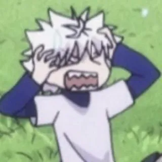 🎌 803f960e Killua Hunter x Hunter killua, anime, desenho animado, hunter x hunter, chocado, emoção whatsapp sticker