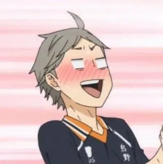 🎌 fa8a3767 Sugawara Koushi Haikyuu!! Anime, Haikyuu, Sugawara Koushi, Rubor, Engraçado, Desenho animado, Mangá whatsapp sticker