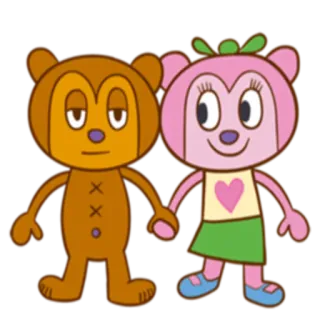 🤗 2a35b6b8 ours, dessin animé, mignon, couple, amour, rose, personnages telegram sticker