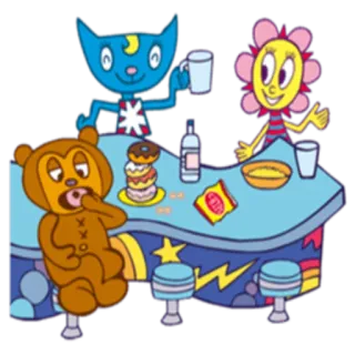 😋 487a19ff dessin animé, animation, personnages, bar, nourriture, boisson telegram sticker
