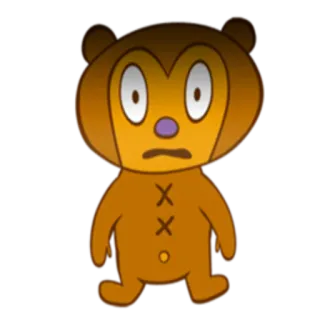 😨 c4bfbb3b nounours, dessin animé, jouet, marionnette, choqué telegram sticker