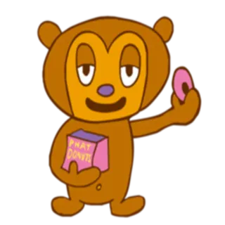 🍩 d1072f37 PHAT DONUTS donut, ours, sucré, nourriture, dessin animé, mignon, dessert telegram sticker
