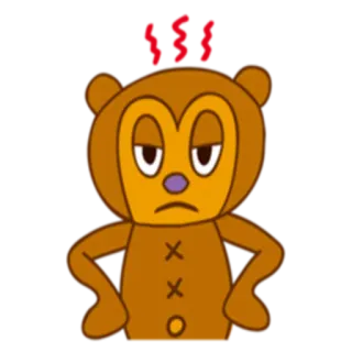 😠 db6600a9 ISI nounours, colère, dessin animé, expression, mignon telegram sticker