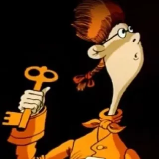 🔑 6d327b3e การ์ตูน, กุญแจ, ตัวการ์ตูน, ภาพประกอบ telegram sticker