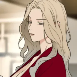 😈 1d411763 mujer, rubia, dibujo animado, ilustración telegram sticker