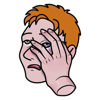 😩 19afe6a0 捂脸, 失望, 沮丧, 尴尬, 失败, 后悔, 手, 表情 telegram sticker
