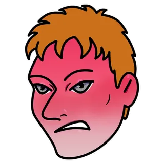 🤬 4326bfcf 脸, 生气, 表情, 肖像, 绘画, 卡通 telegram sticker