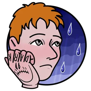 🙁 83198995 DAR 悲伤, 哭泣, 雨, 抑郁, 脸 telegram sticker