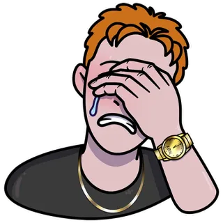 😭 8f4a180d 哭, 伤心, 难过, 沮丧, 情绪, 卡通, 男人, 沮丧 telegram sticker