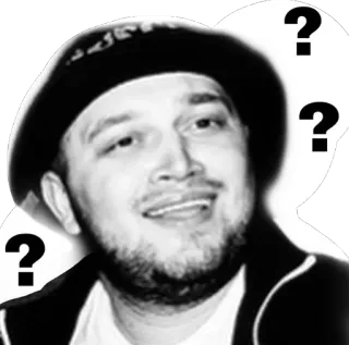 🤔 043c6d14 남자, 생각, 질문, 모자, 의심, 호기심 telegram sticker