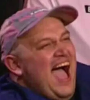 😆 75102cf7 남자, 얼굴, 웃음, 표정, 행복한, 모자, 사람 telegram sticker