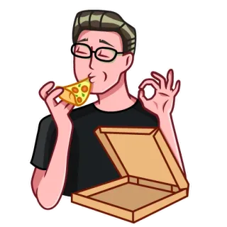 🍔 156f2b6e Mann, Pizza, Essen, Essen, Okay Zeichen telegram sticker