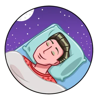 🌚 ebb74051 Schlaf, schlafen, Traum, Bett, Nacht, Mond, Kissen telegram sticker