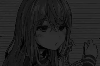 ▪️ 046d1309 anime girl, sad, emotional, pixel art, manga, digital art telegram sticker