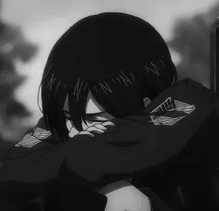 ▪️ 09ffaf5c Mikasa Ackerman Attack on Titan anime, sad, attack on titan, manga, character, mikasa ackerman telegram sticker