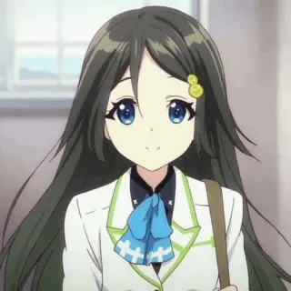 🌸 0690fec7 gadis anime, seragam sekolah, rambut panjang, imut, kartun, perempuan, ilustrasi telegram sticker