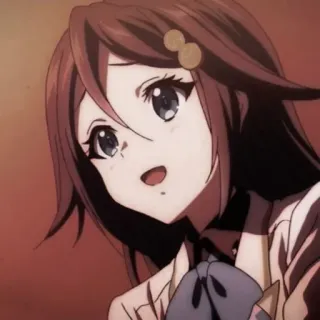 🌸 2798f582 gadis anime, imut, potret, berambut cokelat, anime telegram sticker