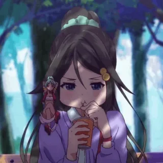 🌸 32e149dc gadis anime, minum, imut, kartun, karakter, manga, kawaii telegram sticker