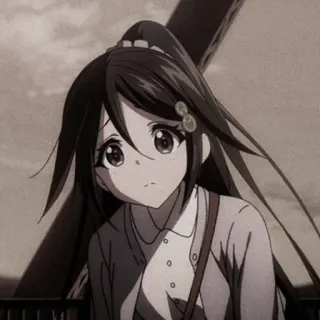 🌸 7d439c44 anime, gadis, sedih, rambut panjang, kartun telegram sticker