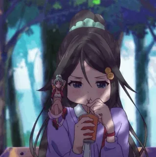 🌸 da640091 gadis anime, imut, minum, kartun telegram sticker