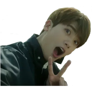 ✌️ 7e5f99c3 ピースサイン, アジア人, 韓国, ハッピー, 興奮 telegram sticker