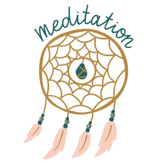 🙏 af155820 meditation Meditation, Traumfänger, spirituell, Federn, Perlen, Bohemian, Ruhe, Entspannung telegram sticker