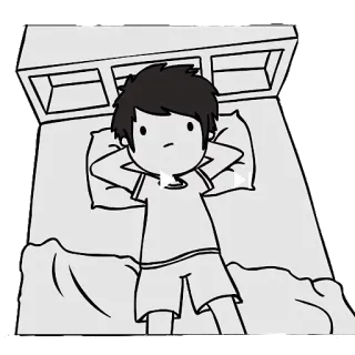 🙍 6dfd2876 pessoa, cama, deitado, desenho animado, relaxante, ilustração telegram sticker