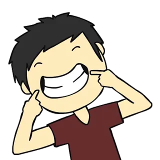 😁 f00e383c desenho animado, sorriso, menino, feliz, ilustração, personagem telegram sticker