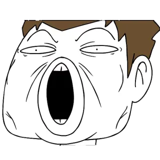 😱 f3373376 desenho animado, meme, cara engraçada, expressão, exagerado, chocado, grito telegram sticker