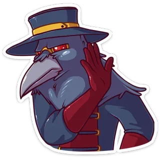 ⛔️ 2e58c5fc чумной доктор, исторический, птица, шляпа, маска, перчатки, медицинский telegram sticker