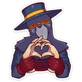 ❤️ d18e652d чумной доктор, сердце, шляпа, птица, медицинский, винтаж, наклейка telegram sticker