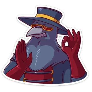 👌 f2ee4755 чумной доктор, птица, медицинский, винтаж, мультфильм, костюм telegram sticker