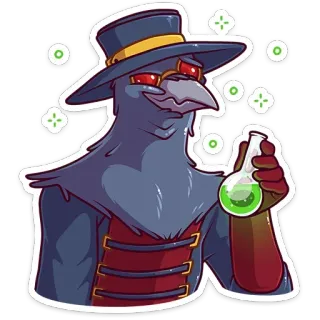 ☠️ fe8bccc4 чумной доктор, птица, ученый, зелье, средневековье, мультфильм, медицина telegram sticker