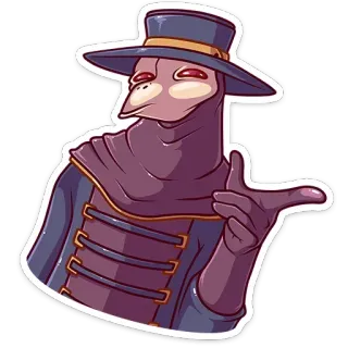 😉 4b16656c médico de la peste, medieval, máscara de pájaro, médico, disfraz, histórico telegram sticker