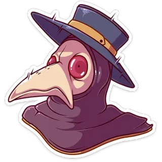 😕 6b92d2eb Médico de la peste, Sombrero, Máscara, Histórico, Medieval, Máscara de pájaro telegram sticker
