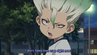 😒 dca99805 I don't need that crap right now. Anime, Personaggio, Arrabbiato, Meme, Cacca whatsapp sticker