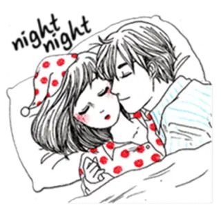 😘 508cf949 cặp đôi, ngủ, tình yêu, mối quan hệ, dễ thương, lãng mạn telegram sticker