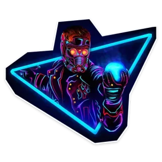 🎆 bce8ac2a Star-Lord Guardians of the Galaxy 스타로드, 가디언즈 오브 갤럭시, 마블, 슈퍼히어로, 네온, SF, 마스크 telegram sticker