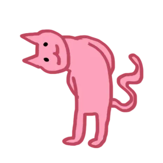 😽 1fc8ae2f kot, różowy, śmieszne, zwierzę, mem, dziwne, humor telegram sticker