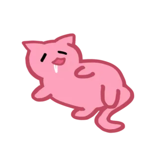 🙃 27b3f00f kot, różowy, kreskówka, zwierzę, naklejka telegram sticker