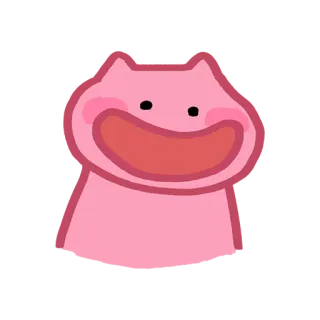 😄 8a866ef7 kot, różowy, zwierzę, kreskówka, zabawny, słodki telegram sticker